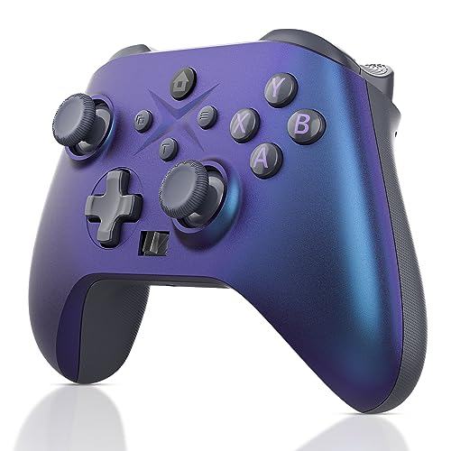Xexvyrin Wireless Controller for X-box One, X-box Series X/S, PC, Switch, iOS, Android, LED Gaming Controller with TURBO, Macro Function, 6-Axis Gyro, 3.5mm Audio Jack, WiFi Connectivity (Metallic Blue) - color: Metallic Blue