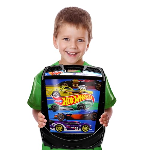 Hot Wheels 100-Car Storage Case – Large Capacity Organizer for 1:64 Die-Cast Vehicles with Handle and Latch, Durable Portable Carrying Case for Kids, Travel, and Toy Car Collectors | Durable Carrying Case for Die-Cast Vehicles with Handle and Latch, Trave