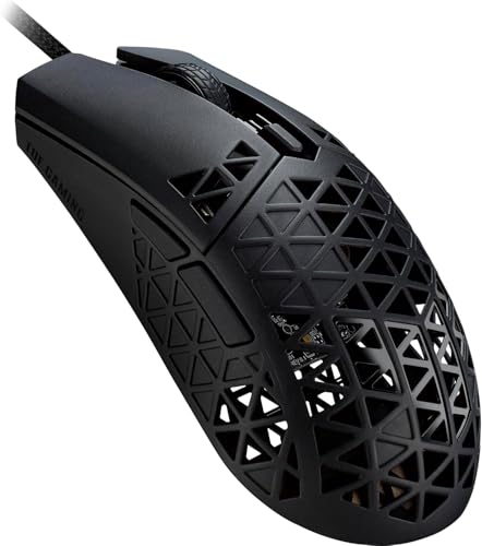 ASUS TUF M4 Air Wired Gaming Mouse - P307, Durable and Ultralight Design | 16,000 dpi Optical Sensor, Six Tactile programmable Buttons, IPX6 Water Resistance, Black Color - style: Wired