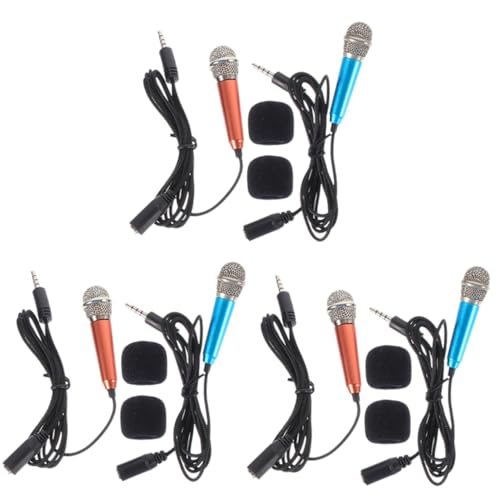 ibasenice 6pcs Mini Microphones Portable Vocal Microphones for Smartphones and Tablets Compact Design for Podcasting Singing Vlogging and Interviews Easy to Use