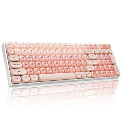 ZORNHER ZH100 Foundation Mechanical Keyboard,98% Pink Creamy Keyboard with Number Pad,Full Size Gaming Keyboard Cute,Jelly MOA Profile Round Keycaps,Creamy Sounding Linear Switches,PC Gaming - color: Foundation, size: Creamy Switch