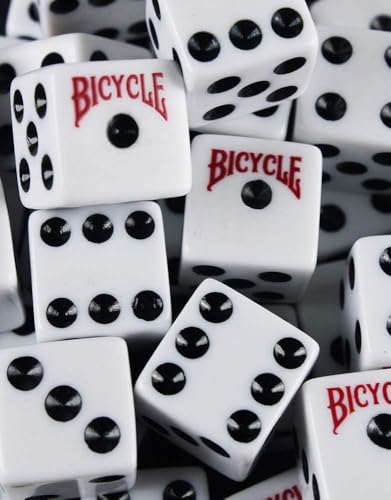 Bicycle 5 Dice Set Six Sided D6 Standard Game White Black 16 mm | lawn-game-equipment