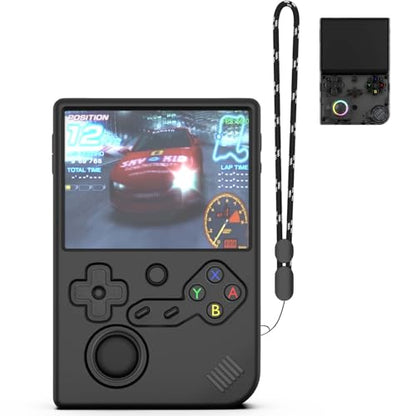 Silicone Case for RG40XXV Retro Handheld Game Console with Lanyard | Anti-Scratch Washable Soft Protective Case for Anbernic RG 40XXV Accessories - color: Black
