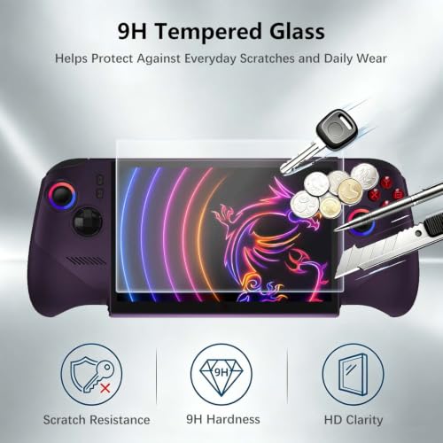 2 Pack Screen Protector for MSI Claw 8 EX AI+ CG3EM Gaming Handheld,9H Hardness,HD Clear,Scratch Resistant,Tempered Glass Film for MSI Claw 8 EX AI+ Portable Console - size: 2 Pake