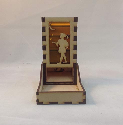 Bard Mini Dice Tower v1 Neon Orange Acrylic Window Laser Cut MDF Unique Gift