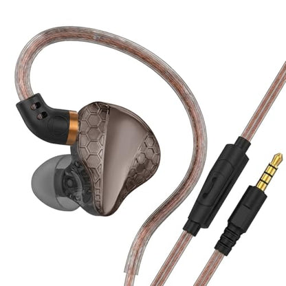 In Ear Monitor Headphones Dual Magnetic Dynamic Driver IEM with Mic, Black | Hybrid Banlance Armature with Dynamic in Ear Headphones IEM Earphones Gaming Earbuds - color: H89-Black