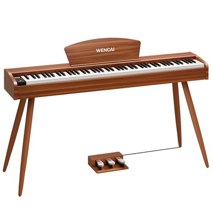 WENCAI Digital Piano 88-Key Fully Weighted Keyboard | Hammer Action Electric Piano, Full-Size Wooden Pianos for Beginner Professional Adults with Sheet Music Stand, Triple Pedal