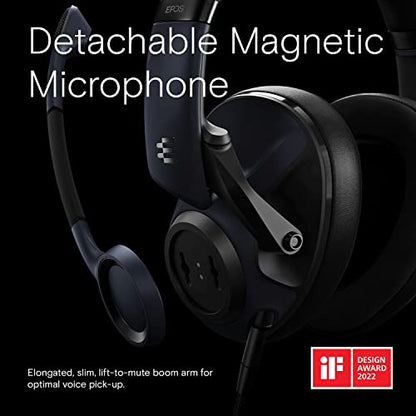 EPOS H6Pro - Closed Acoustic Gaming Headset with Mic – Lightweight Over-Ear Design – Lift-to-Mute – Compatible with Xbox, PS4, PS5 & PC – Black - color: Black, size: One-size