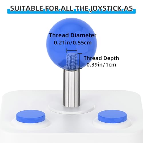 Gallipower 5PCS Joystick Head,Arcade Joystick Ball Top Handle Rocker Round Head,Arcade Kit DIY Replacement Parts(5 colors) - color: style 7
