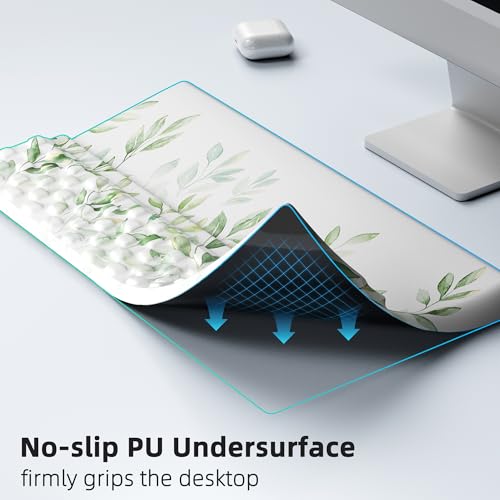 Ospelelf Keyboard Wrist Rest Pad Comfy Ergonomic Keyboard Stand Holder Office Desk Accessories Work from Home Essentials Green Leaves Pattern - color: Green Leaves