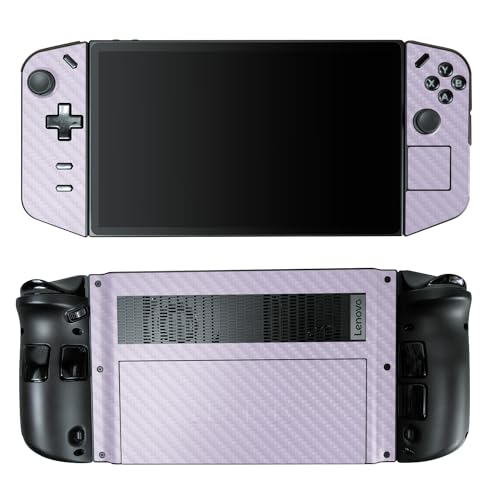 Carbon Fiber Gaming Skin Compatible with Lenovo Legion Go - Solid Lilac - Premium 3M Vinyl Protective Wrap Decal Cover - Easy to Apply | Crafted in The USA by MightySkins - color: Solid Lilac, style: Carbon Fiber Textured Finish