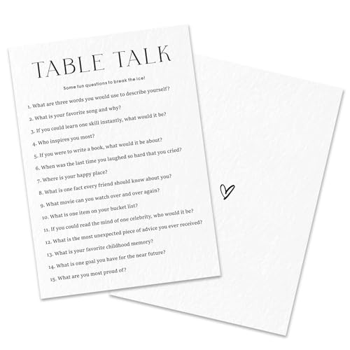Party Games for Adults & Birthday Games for Bachelorette, Office – Table Talk - 30 Pcs Ice Breaking Cards, Add Laughter and Conversation to Any Celebration (5" x 7")- A03 - color: Table Talk