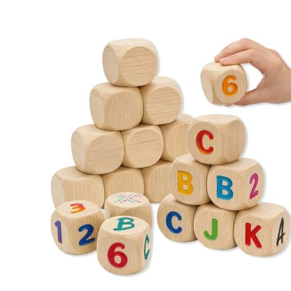 100-Piece Unfinished Wooden Cubes 0.75 Inch Blank Wooden Dice, DIY Craft Blocks for Arts & Crafts