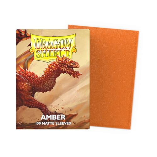 Dragon Shield | Standard Size Card Matte Sleeves | 100 CT - Smooth & Tough Premium TCG Sleeves | Compatible with Pokemon, Flesh & Blood, One Piece & Magic the Gathering | Amber - color: Amber
