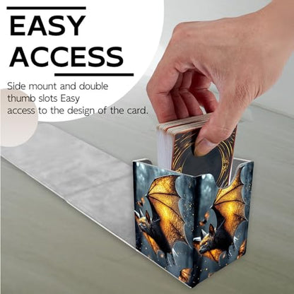 for MTG Deck Box, Trading Card Storage Case Holds 100+ Sleeved Cards, Bat with Glowing Wings Magnetic Closure Durable Deck Holder for Magic The Gathering, TCG & Commander - color: Bat with Glowing Wings