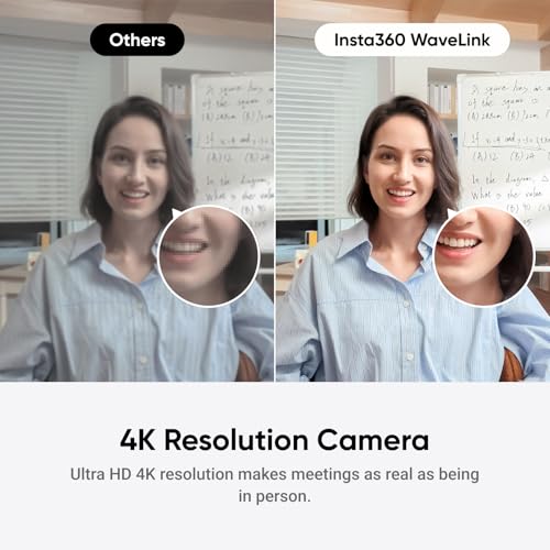 Insta360 WaveLink - 4K Conference Room Speakerphone and Camera, Speaker Tracking, 5m 360° Voice Pickup, Noise Reduction, AI Transcription and Summaries, Plug & Play, Works with Zoom, Teams - color: Graphite Black, style: WaveLink Bundle