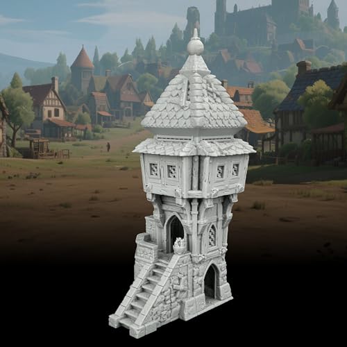 AUSPDICE RPG Scenery, 25mm Scale Unpainted TTRPG Medieval Village Building | 1:64 DND Terrain Building for Dungeons and Dragons, Tabletop Map Props, Fantasy Wargames and Miniature Games-AF1124B - color: Af1124b Medieval Village B