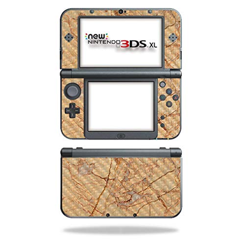 MightySkins Carbon Fiber Skin for Nintendo New 3DS XL (2015) - Amber Marble | Protective, Durable Textured Carbon Fiber Finish | Easy to Apply, Remove, and Change Styles | Made in The USA - color: Amber Marble