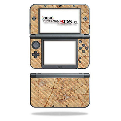 MightySkins Carbon Fiber Skin for Nintendo New 3DS XL (2015) - Amber Marble | Protective, Durable Textured Carbon Fiber Finish | Easy to Apply, Remove, and Change Styles | Made in The USA - color: Amber Marble