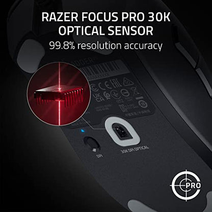 Razer DeathAdder V3 Wired Gaming Mouse: 59 g Ultra Lightweight - Focus Pro 30K Optical Sensor - Fast Switches Gen-3-8K Hz HyperPolling - 6 Programmable Buttons - Ergonomic - Speedflex Cable - Black