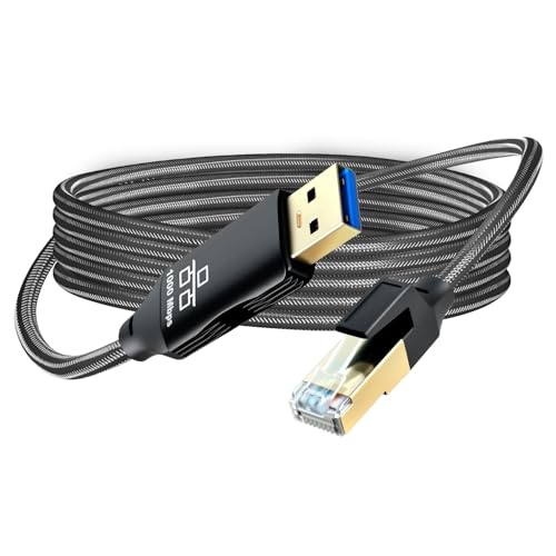 USB to Ethernet Cable 3Ft,USB 3.0 Male to RJ45 Serial Adapter Directly Connected, Compatible with Laptop, PC, MacBook, Switch, Windows, macOS, Linux(3Ft/1M) - size: 3Ft