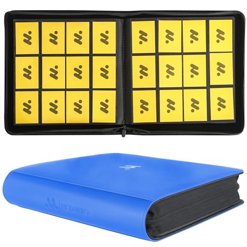 Card Binder 12 Pocket,Trading Card Binder Holds up to 1200 Cards with 50 Sleeves,Zipper Card Holder Album Compatible with TCG Card/Game Cards/Sports Card - color: Light Blue, size: 12 Pocket 1200