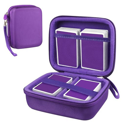 300+ Game Card Storage Case for UNO/Five Crowns/SKYJO Playing Card | Portable Card Deck Holder Box Compatible with Bicycle/Phrase 10/PlayMonster/Exploding Kittens Card Games, Purple (Case Only) - color: Purple
