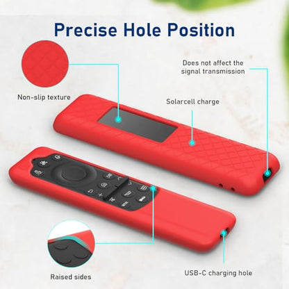 LEFXMOPHY Silicone Cover for Samsung TM2560E BN59-01480L Remote Protective Case Compatible with BN59-01432J BN59-01432A BN59-01432 2023 Smart TV Solar Panel Remote - Red - color: RED, size: 1-PACK