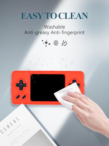 Silicone Case for Anbernic RG28XX ,Full Body Soft Silicone Handheld Drop-Proof Protector Case with Shockproof,Non-Slip,Anti-Collision,Purple - color: Orange