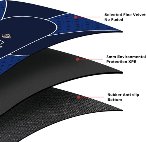 YUZPKRSI 79 x 39 Inch Blue Poker Mat, 8 Players Texas Hold'em Poker Rubber Mat Poker Topper for Tables, Folding Portable Poker Table Top Layout w/Carrying Bag for Poker Games, Casino - color: Dark Blue