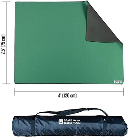 Board Game Playmat [2.5'x4'/Thick Super Cushioned/Stitched Edge/Water Resistant] with Carrying Case - for Tabletop Board Games, Card Games, RPG Games (Small, Green) - color: Green, size: Small (2.5'x4')