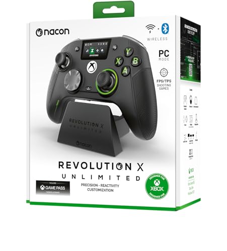 Nacon Revolution X Unlimited Precision Wireless Controller for XBOX and PC | Officially Licensed for XBOX Series X|S, XBOX One, Windows PC & Android via Bluetooth - Wired and Wireless - Charging Station