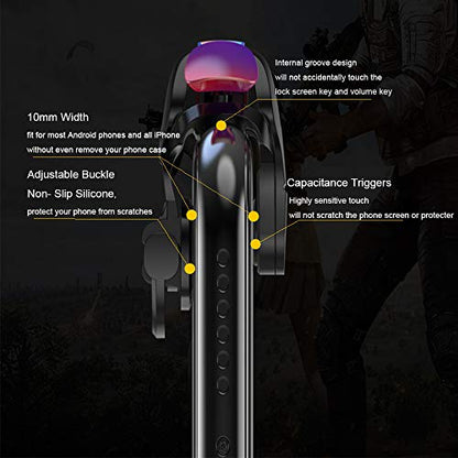 GOFOYO CK3 Mobile Triggers,Mobile Game Controller, Game Trigger for PUBG/Free Fire/Call of Duty,Shooter Sensitive Controller Joysticks Trigger for iPhone&Android Phone (CK3 with 3 pair Finger Sleeves) - color: CK3 with 3 pair Finger Sleeves