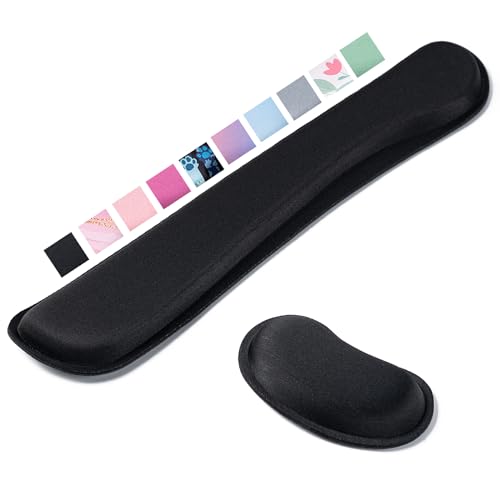 Hoewina Keyboard Wrist Rest,Ergonomic Wrist Support for Keyboard,Black | Computer Wrist Rest,Superfine Fabric and Gel Memory Foam Wrist Pad,Easy Typing&Pain Relief,Suitable for Office,Family - color: Black