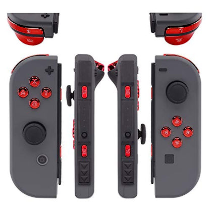 eXtremeRate Complete Replacement Buttons for Nintendo Switch Joycon and Nintendo Switch OLED, ABXY Button Home Direction Plus Minus L R ZL ZR SR SL Trigger for Joycon Controller, Red Chrome - color: Chrome Red