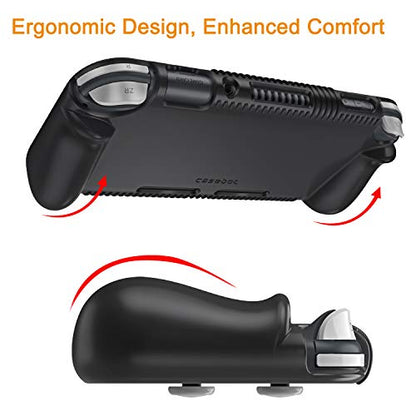 FINTIE Soft Silicone Protective Case for Nintendo Switch Lite 2019 | Ergonomic Grip, Anti-Slip, Shock-Absorption & Anti-Scratch, Lightweight Grip Case Cover, Black - color: Black