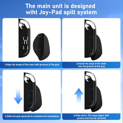 Lainergie 9-IN-1 Switch 2 Grip Case, Ergonomic Grip Hard Shell with Replaceable Grips [to fit All Hands Sizes], Dockable Handheld Shell Set for Nintendo Switch 2 2025, Black - color: sd black