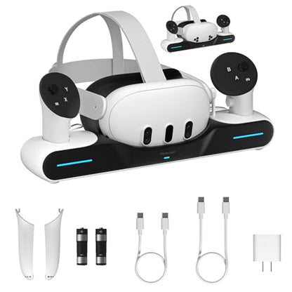 Magnetic Charging Dock Station for Meta Quest 3/3S Charging Stand | Charging station for quest 3/3S accessories, fast charging, space-saving VR organizer for VR gamers & family users charger