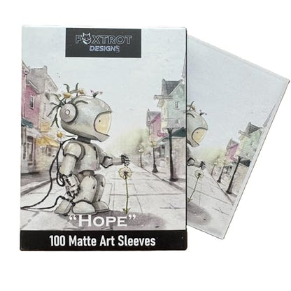 Foxtrot Designs TCG Art Card Sleeves - 100 Count Card Protectors with Matte Textured Back - Compatible with Magic The Gathering and Other TCGs & LCGs (Hope) - color: Hope