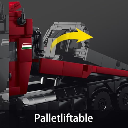 APAWR 1728PCS Red 2-in-1 Truck car MOC Building Block Set, Collectible Display Truck Gift Set for Boys Age 8+and Adult，Construction Vehicle Series Rescue Tow Truck Set, Adult Car Model - color: Red
