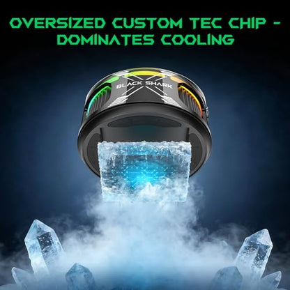 Black Shark Magnetic Phone Cooler 6 Pro – Smart Display, Magnetic Ring Plate, Addressable RGB LEDs, App-Controlled Cooling Fan for iPhone MagSafe, Android & iPad – Gaming, Streaming & Photography
