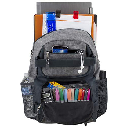 Eastsport Travel Skateboard Backpack Double Strap Laptop Bag Multi-Sport Design for Men and Women, Graystone Chambray - color: Graystone Chambray
