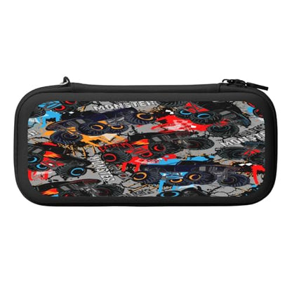 ZZhua Monster Truck Car Carrying Case Compatible With Nintendo Switch/Switch Oled Protective Hard Shell Travel Pouch 10 Game Cartridges
