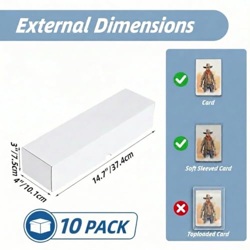 ZBEIVAN 10 Pack Trading Card Cases, White 1100 Count Gaming Card Storage Box for TCG/Magic/Mtg Collection - size: 10 pack