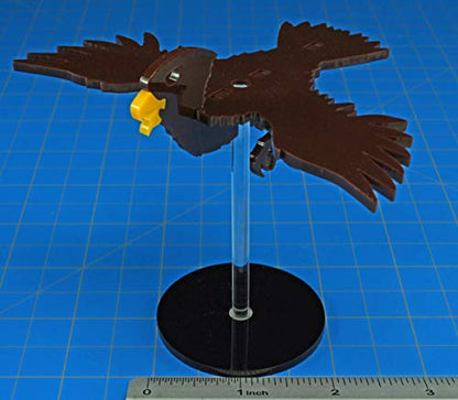 LITKO Hawk Character Mount | Compatible with D&D & Pathfinder | Brown acrylic hawk mount | 50mm round base, clear peg | 30mm platform for hero | Requires glue assembly - style: Hawk