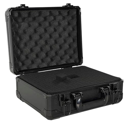 13 Inch Aluminum Carrying Case 13 X 10 X 5.5 Inch Ideal for Microphone & Camera Gear Transportation, DJ Mixer Case with Customizable Pre-Diced Foam, Black - size: Inner：12.5''X 9.5''X 5.1''
