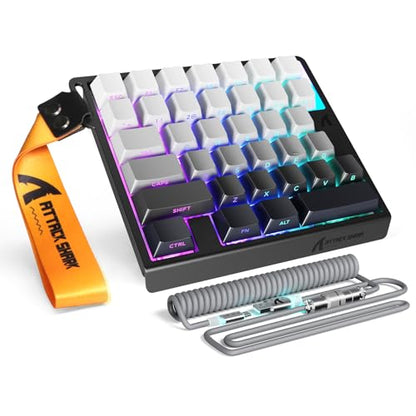 ATTACK SHARK M36 HE One-Handed Magnetic Switch Keyboard, 8000Hz Polling,Hot‑Swappable,High‑Precision 0.01mm, 36 Keys Rapid Fast Wired Keypad with RGB Backlit, C01 Ultra Led Aviator Cable-Moonlit Night - color: Moonlit Night
