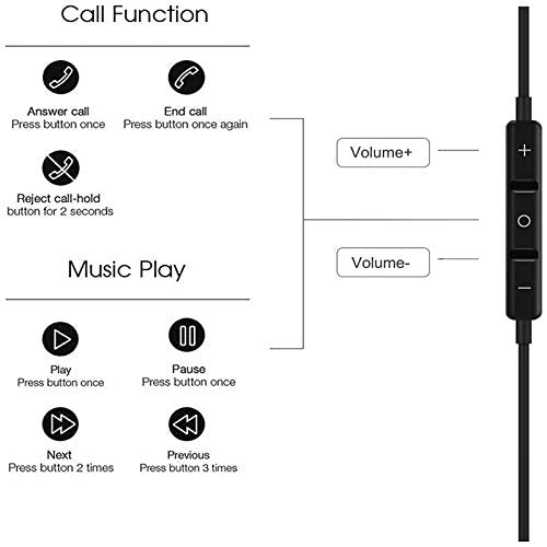 GEEKRIA 3.5mm Wired Gaming Earbuds with Mic & Volume Control, Stereo Bass in-Ear Headphones for Xbox One, PS4, Luna, PC, Laptop, Smartphones (Black) - color: Black