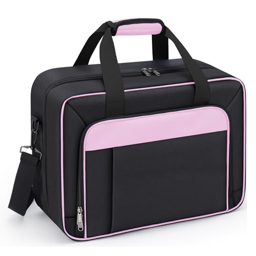 GDNasist Carrying Case Compatible with PS5/PS5 Pro/PS5 Slim, Pink | Travel Thickened Protective Bag Compatible with Playstation 5 Console, Headset, PS5 Controller, Game Discs and Accessories - color: Pink