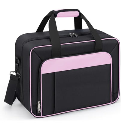 GDNasist Carrying Case Compatible with PS5/PS5 Pro/PS5 Slim, Pink | Travel Thickened Protective Bag Compatible with Playstation 5 Console, Headset, PS5 Controller, Game Discs and Accessories - color: Pink